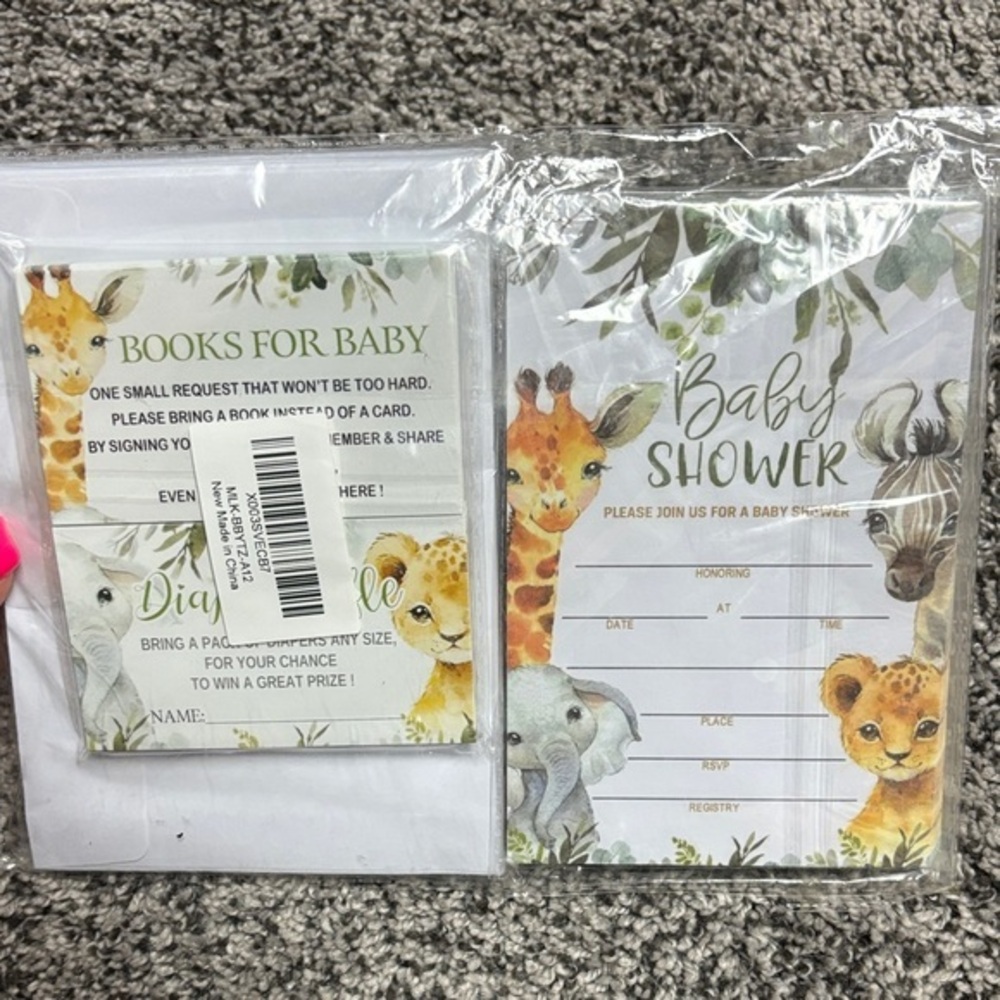 Baby Shower Invitation, Books for baby, Diaper Raffle